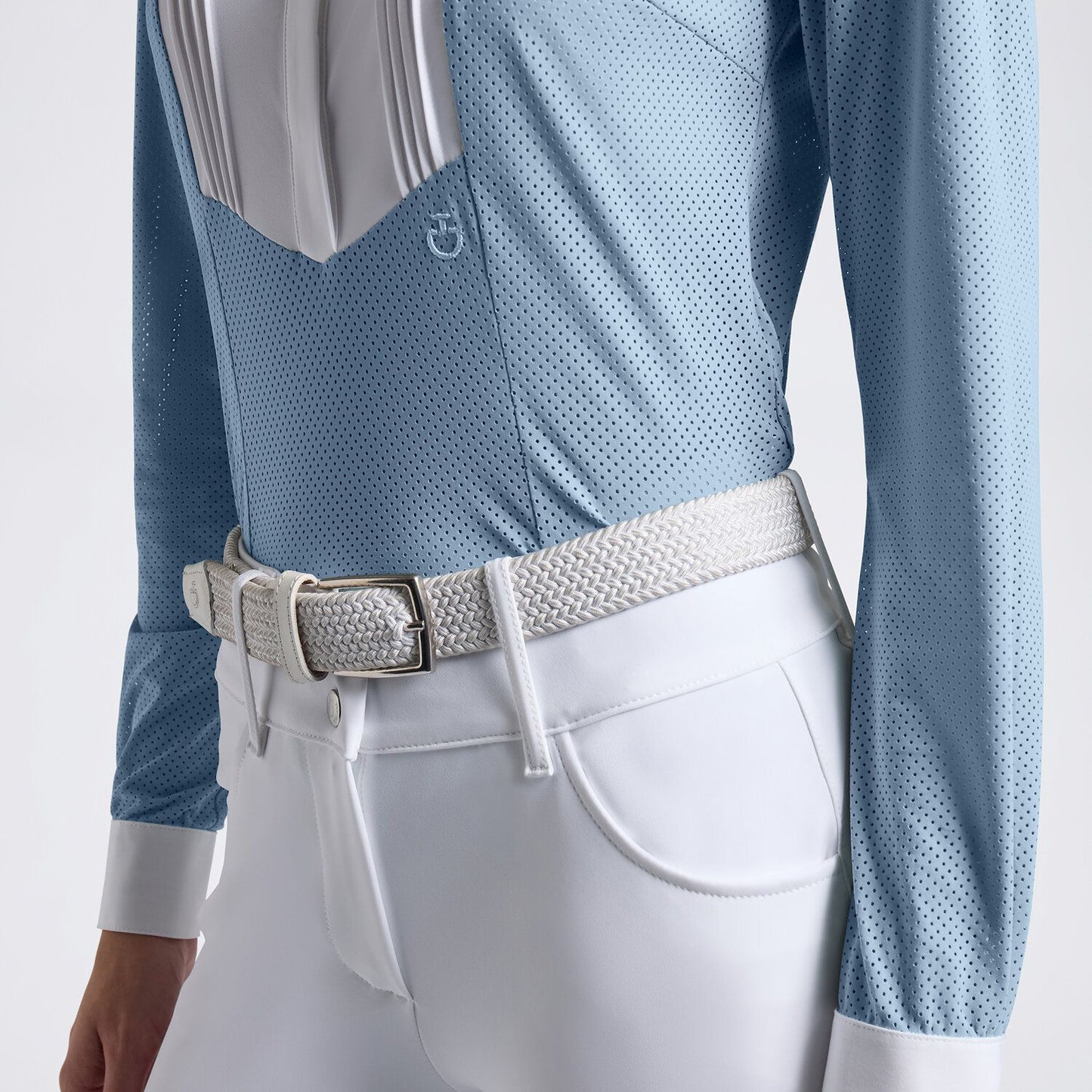 Cavalleria Toscana SS25 American L/S Competition Shirt | Blue Fog