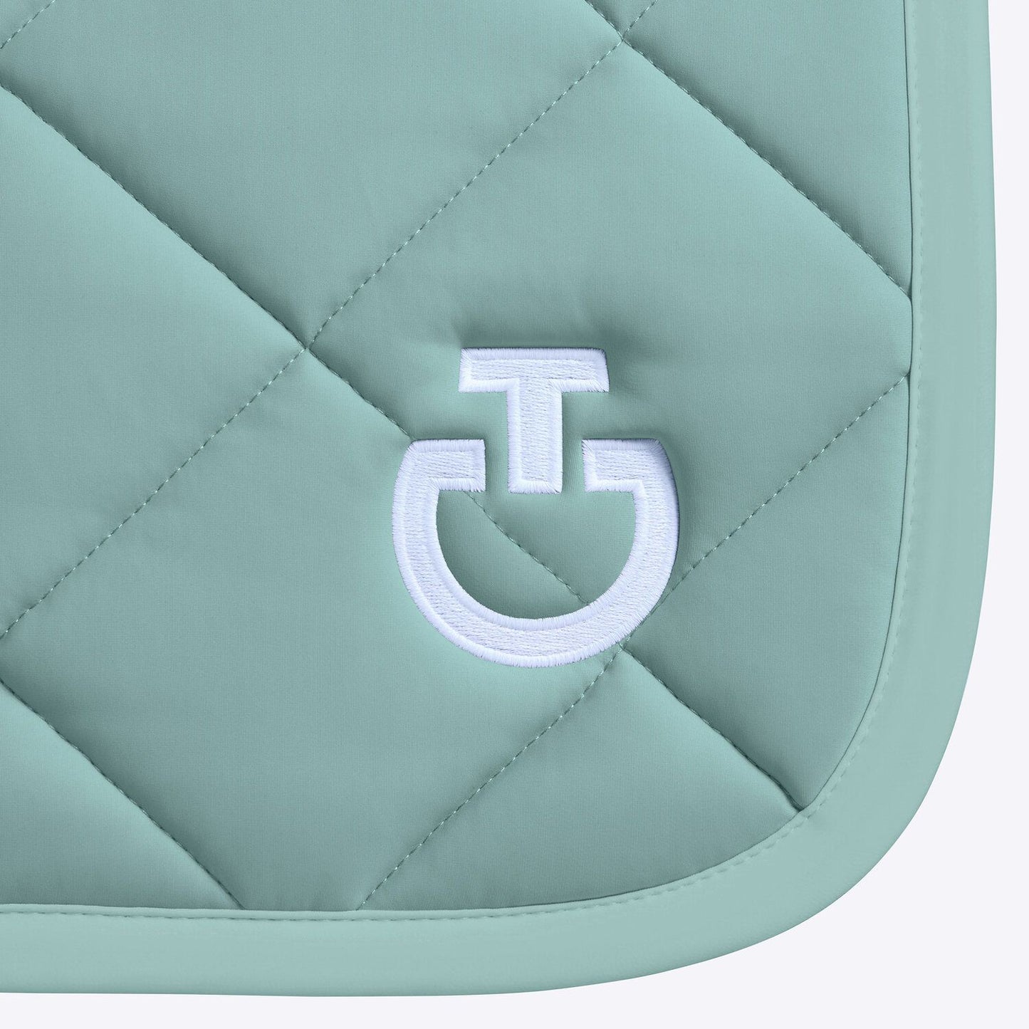 Cavalleria Toscana SS25 Jersey Dressage Saddle Pad Diamond Quilt | Light Teal Green