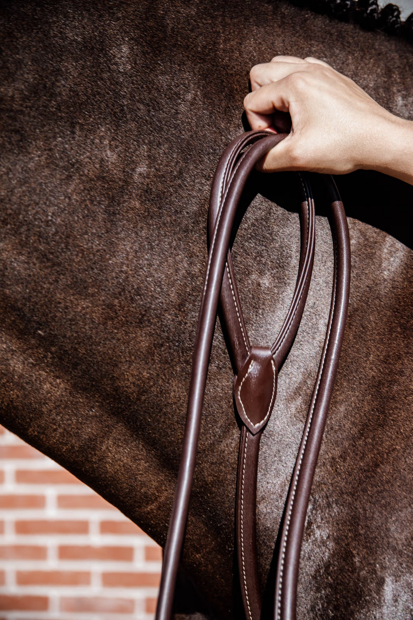 Kentucky Artifical Leather Lead with Chain | Brown