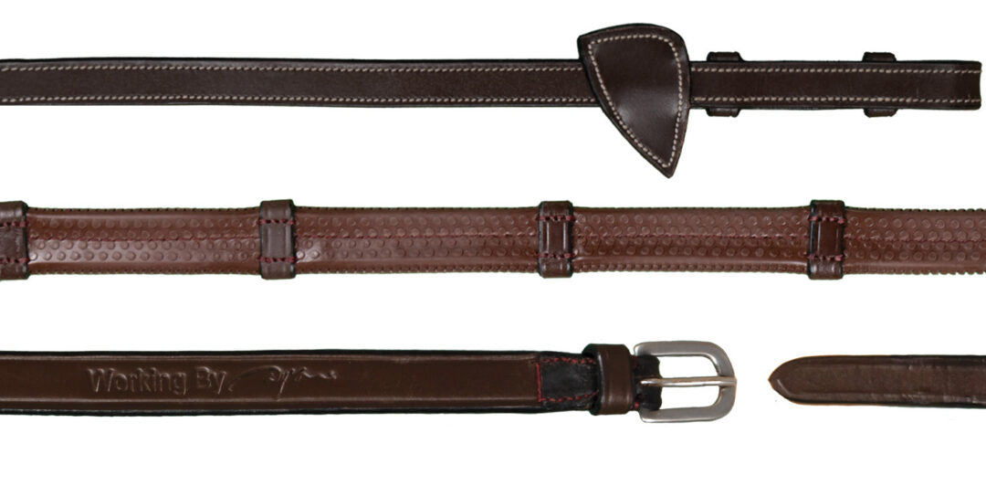 Working by Dy'on 1/2" Rubber Reins With Leather Loops