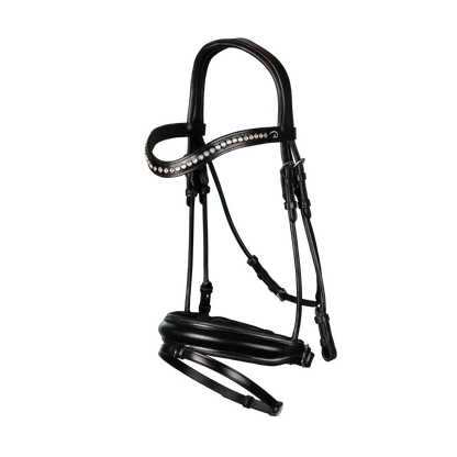 Dy'on Dressage Collection Rolled Leather Snaffle with Medium Noseband