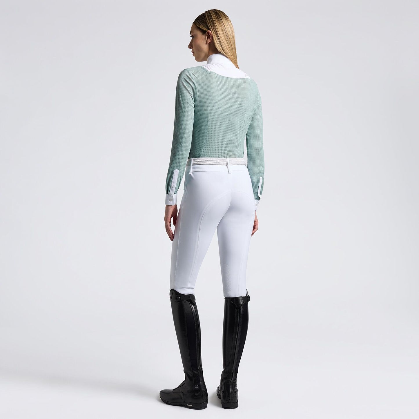 Cavalleria Toscana SS25 American L/S Competition Shirt | Light Teal Green