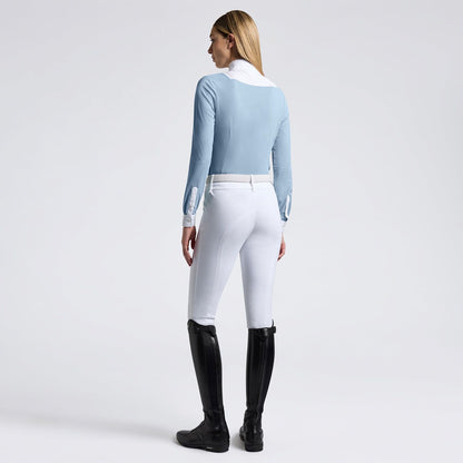 Cavalleria Toscana SS25 American L/S Competition Shirt | Blue Fog