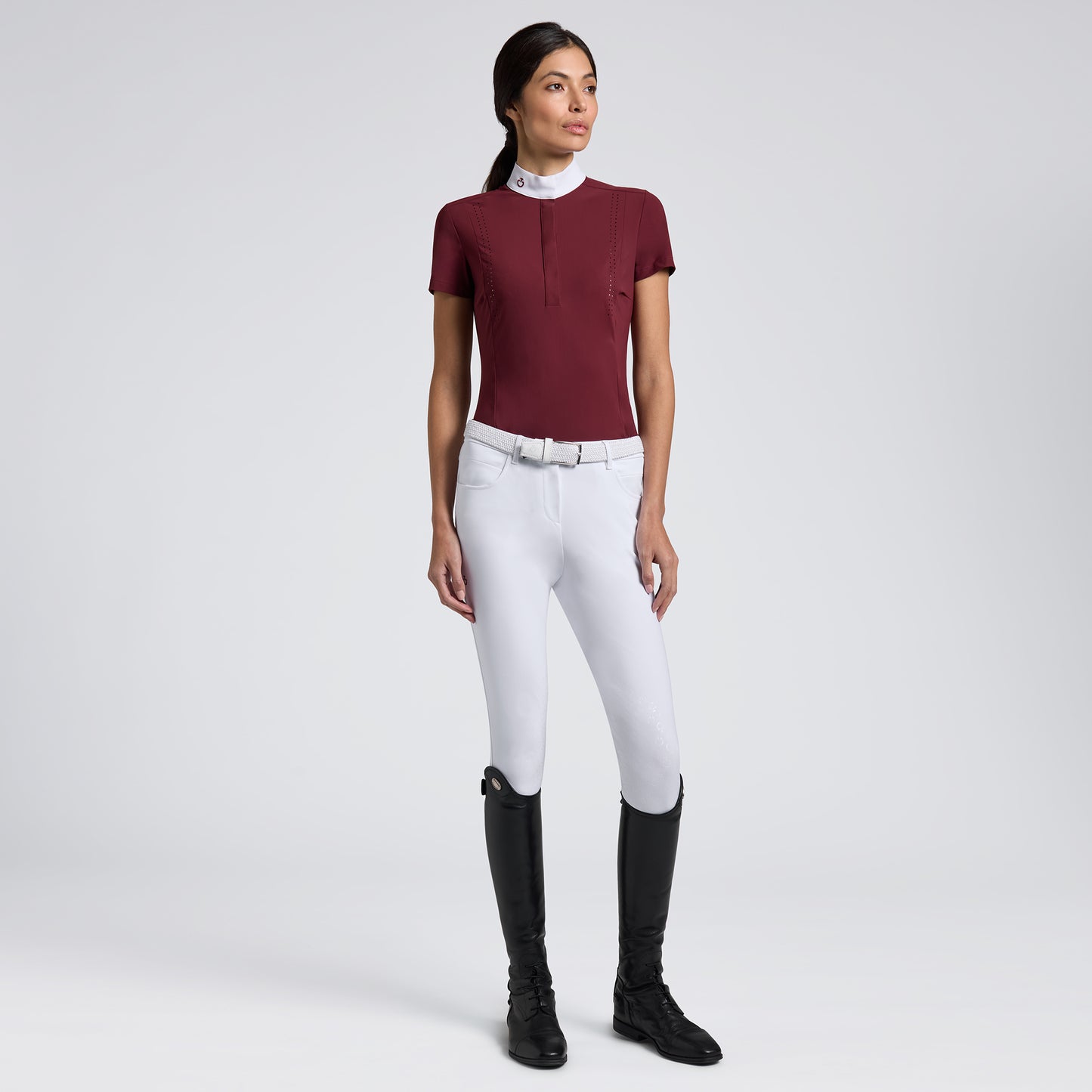 Cavalleria Toscana FW25 Perforated S/S Jersey Competition Shirt | Bordeaux