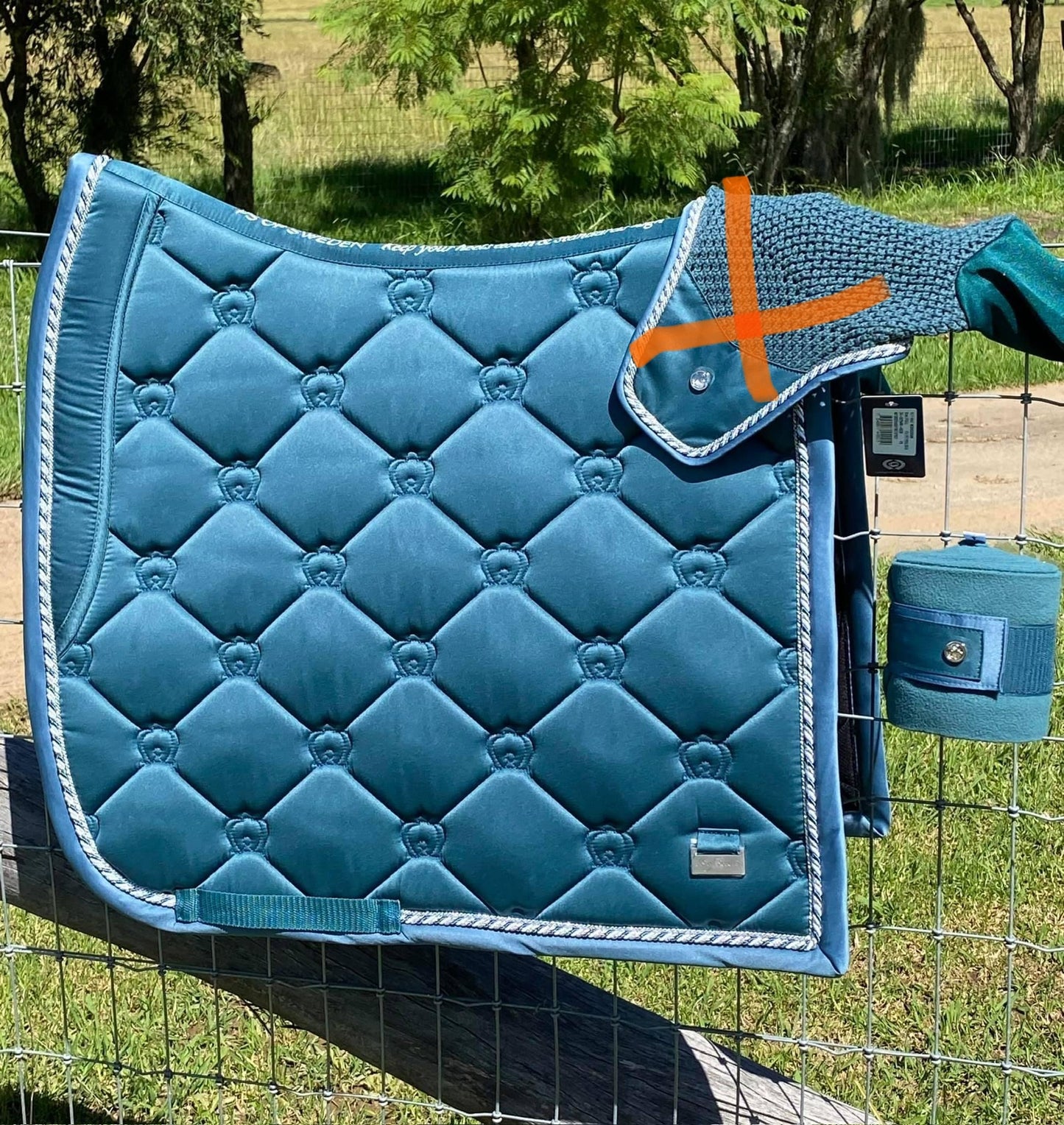 PS of Sweden Petrol Monogram Dressage Pad and Polo Bandages