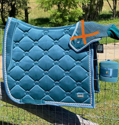 PS of Sweden Petrol Monogram Dressage Pad and Polo Bandages