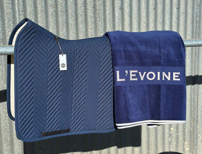 L'Evoine Terry Cotton Blanket: Midnight Blue