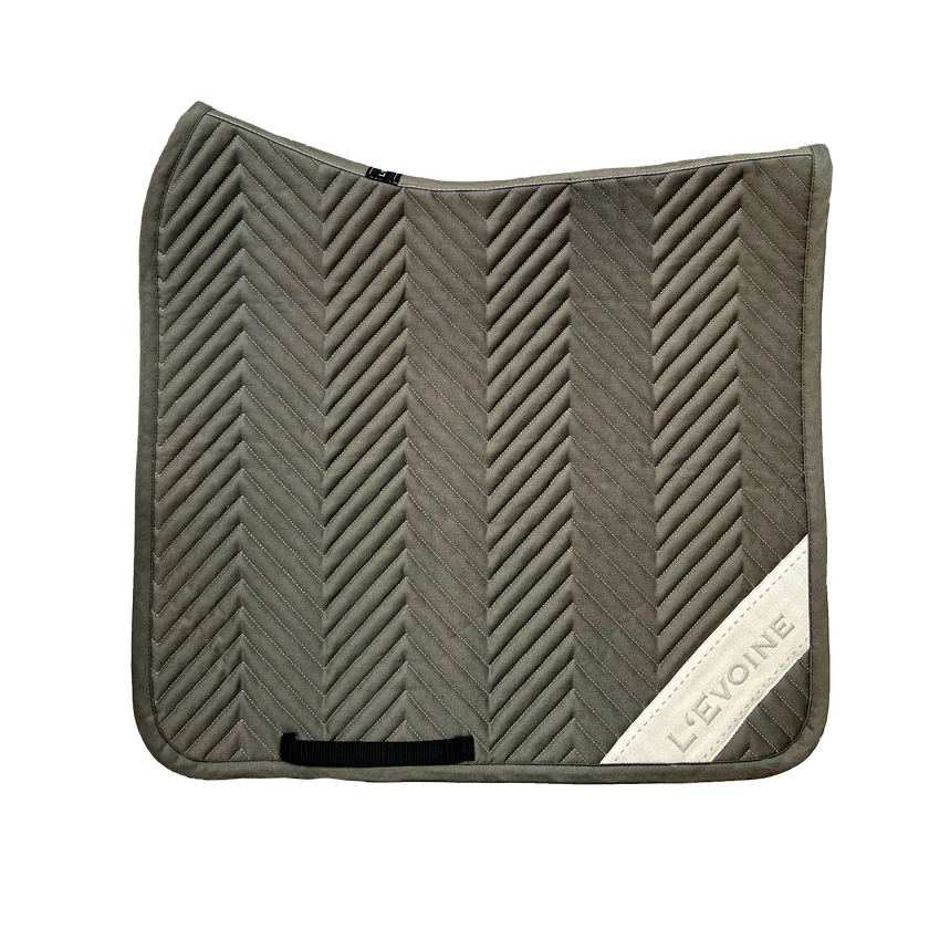 L'evoine Dressage Saddle Pad Grey Cotton with Logo La Raie