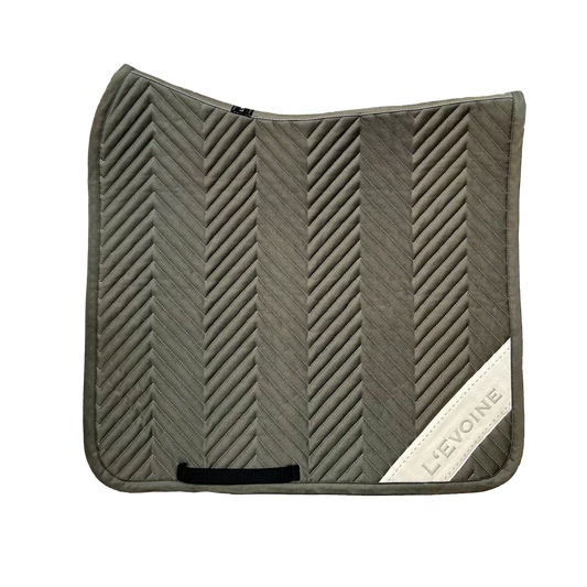 L'evoine Dressage Saddle Pad Grey Cotton with Logo La Raie