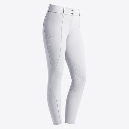 Cavalleria Toscana SS25 Perforated Insert Knee Grip Breeches | White or Light Teal Green