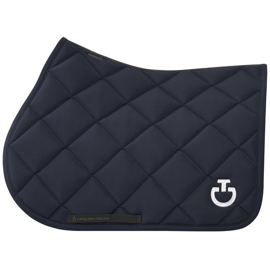 Cavalleria Toscana Jersey Diamond Quilted Jump Saddle Pad | Dark Blue