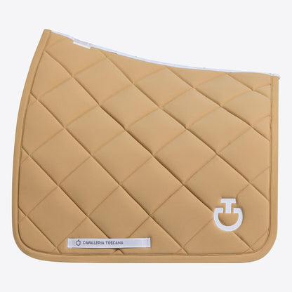Cavalleria Toscana SS25 Jersey Dressage Saddle Pad Diamond Quilt | Tan