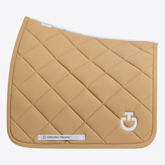 Cavalleria Toscana SS25 Jersey Dressage Saddle Pad Diamond Quilt | Tan