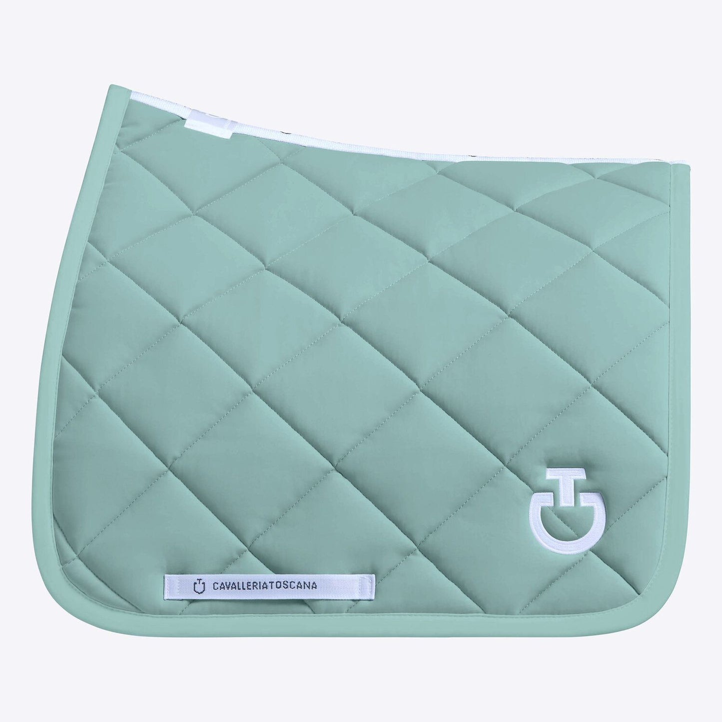 Cavalleria Toscana SS25 Jersey Dressage Saddle Pad Diamond Quilt | Light Teal Green