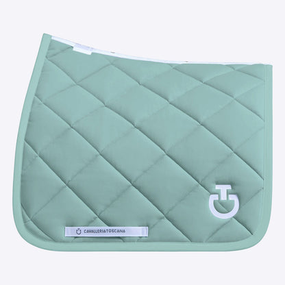 Cavalleria Toscana SS25 Jersey Dressage Saddle Pad Diamond Quilt | Light Teal Green