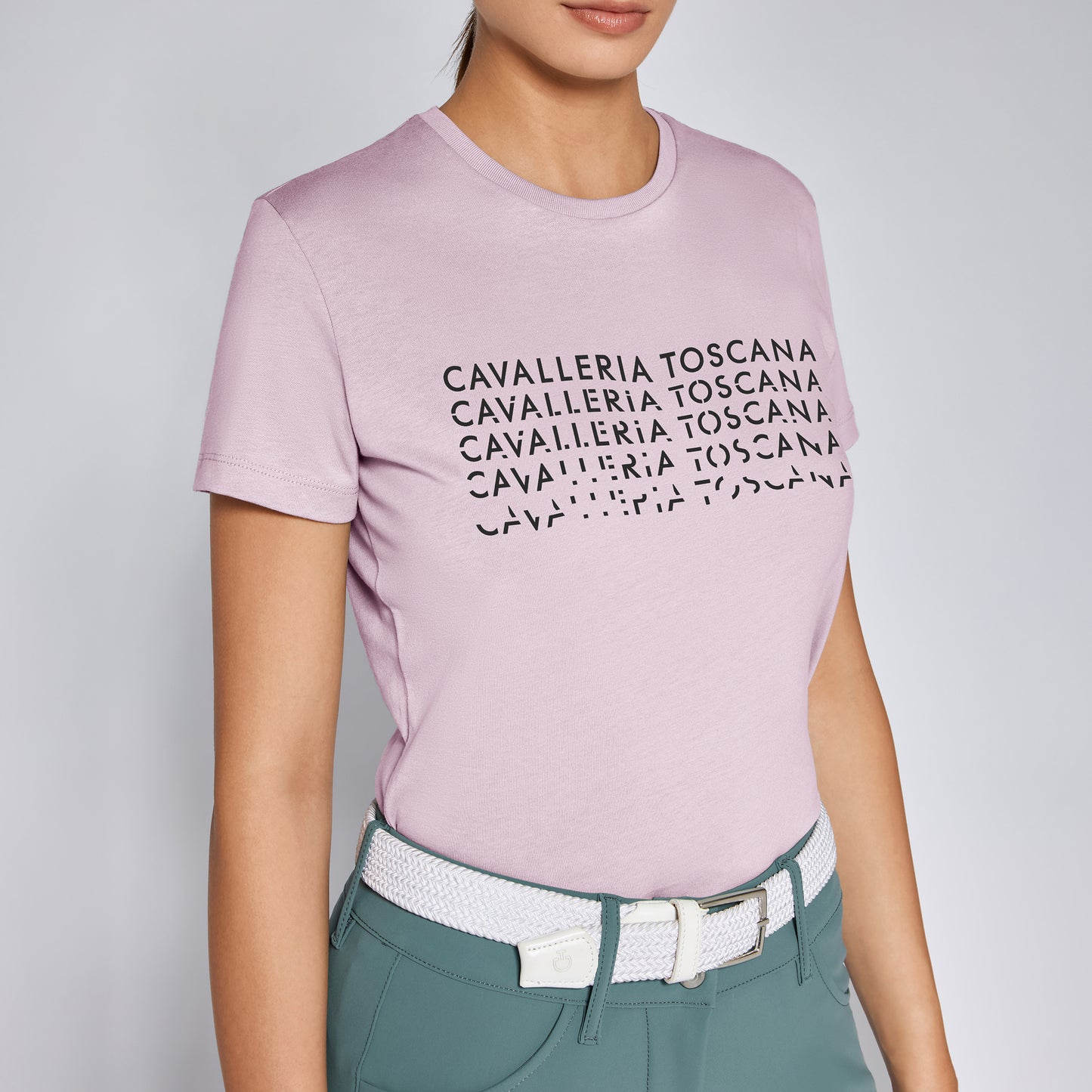 Cavalleria Toscana Break Off Cotton Tee | Pale Mauve