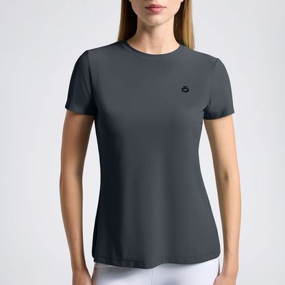 Cavalleria Toscana SS25 Womens Jersey Tee Shirt | Light Teal Green or Anthracite Grey