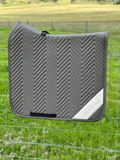 L'evoine Dressage Saddle Pad Grey Cotton with Logo La Raie