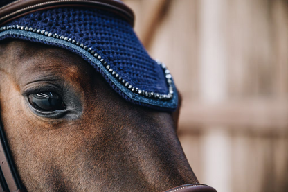 Kentucky Fly Veil Wellington Glitter Band & Pearl | Navy | Full & Pony