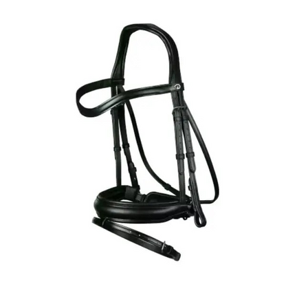 Dy'on Dressage Flat Leather Snaffle Bridle Matte Leather Noseband