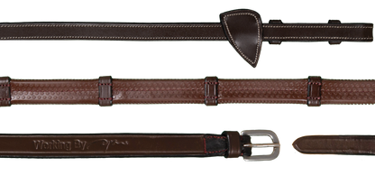 Working by Dy'on 1/2" Rubber Reins With Leather Loops