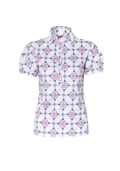 Ronner Design Acasia Polo Shirt | Bamboo Bit Print White EX DISPLAY
