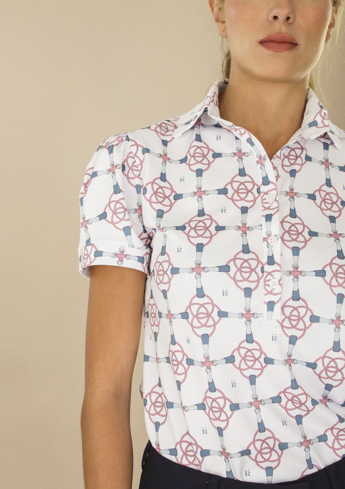 Ronner Design Acasia Polo Shirt | Bamboo Bit Print White EX DISPLAY