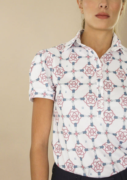Ronner Design Acasia Polo Shirt | Bamboo Bit Print White EX DISPLAY