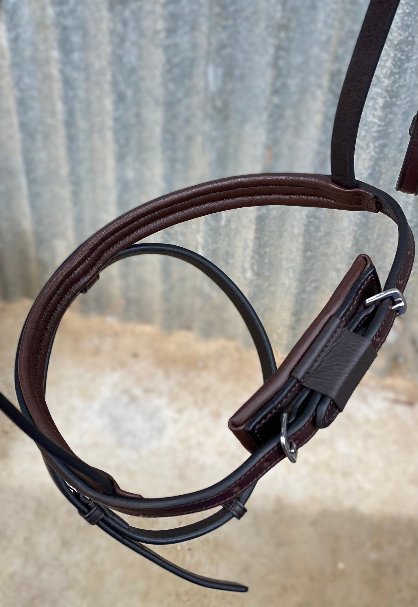 Finesse Snaffle Bridle | Zorro Jumping Style | Brown Leather with Silver Clincher Browband