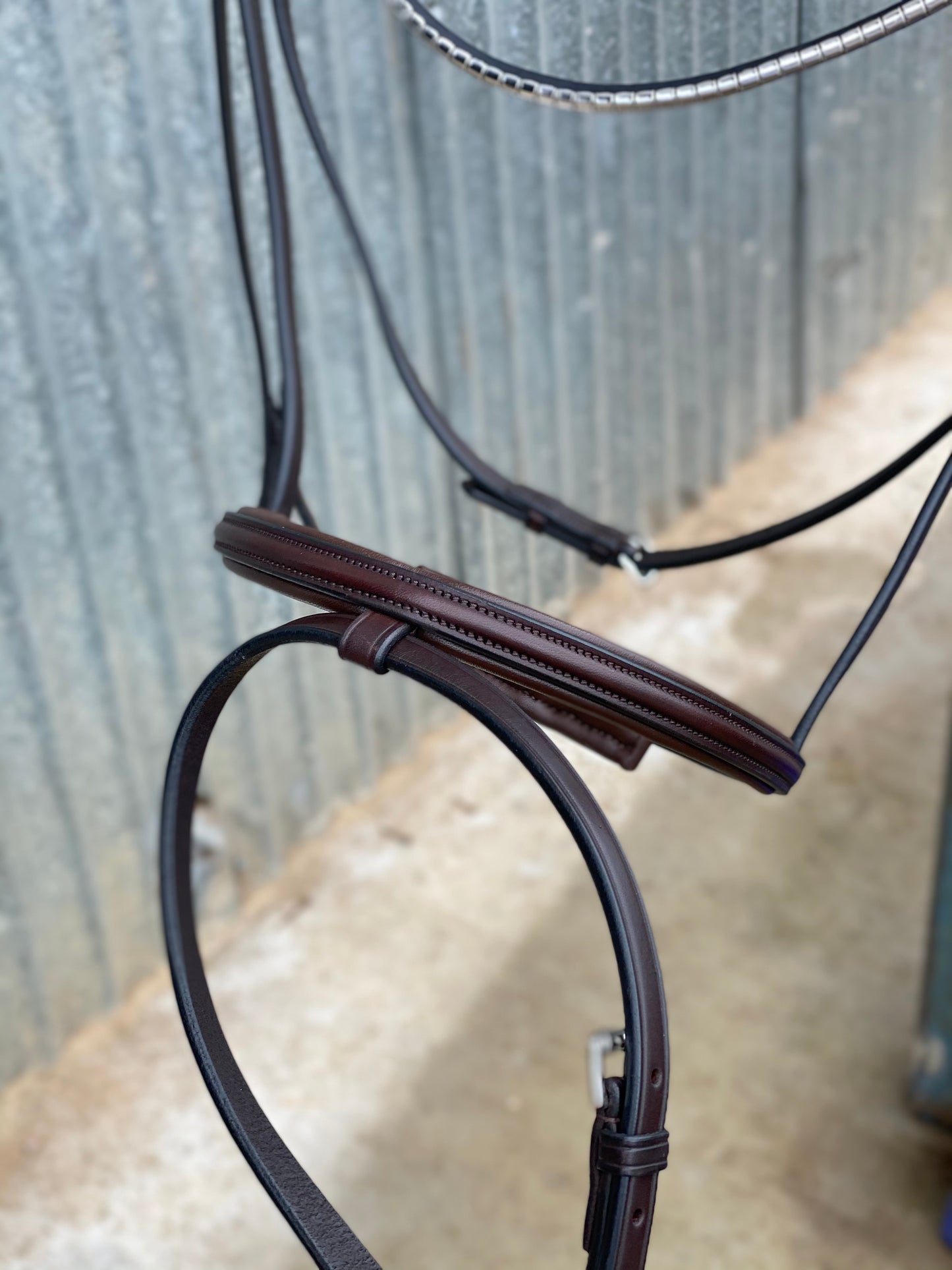 Finesse Snaffle Bridle | Zorro Jumping Style | Brown Leather with Silver Clincher Browband