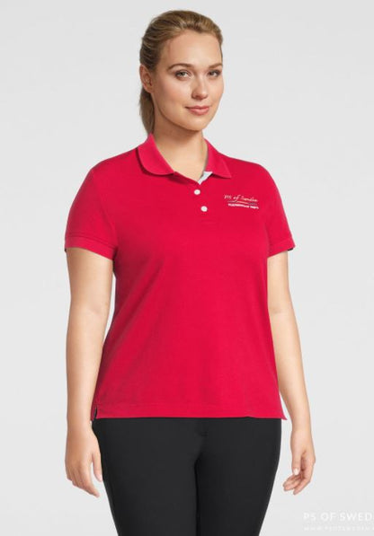 PS of Sweden Curvy Poppy Polo Shirt | Red
