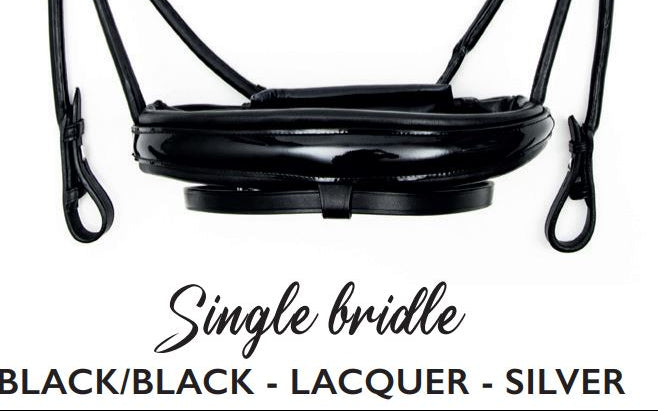 Finesse Outlet: Snaffle Bridle Cassidy | Rolled Black Leather with Silver Clincher Browband
