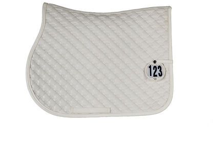 Dy'on Jump Saddle Pad Logo Design with Number | White or Navy EX DISPLAY